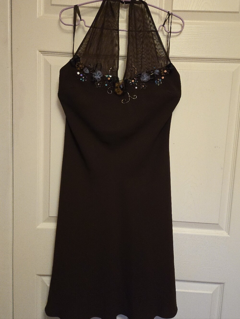 Nine West Dress 90/00s Brown Halter Dress - Picture 2 of 16